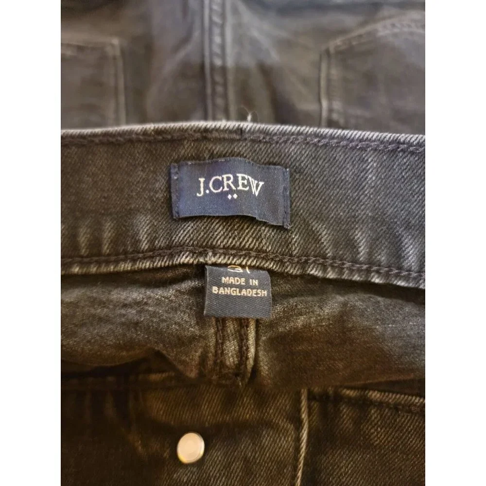 J Crew REIMAGINED Womens Black Button Fly Cutoff Denim Shorts Size 31 Or LARGE